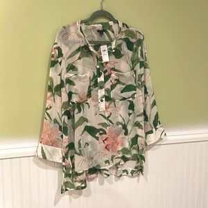 NWT Ann Taylor botanical blouse, size XXL